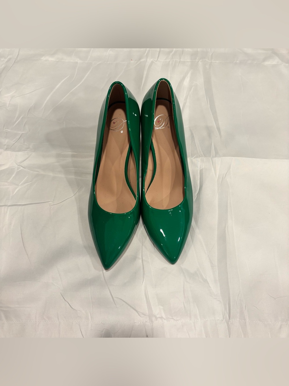 Green Patent Pointed Toe Pumps Size 7